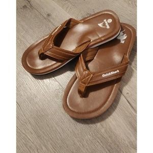 Quickshark Mens Flip Flops Leather Thong Sandals Arch‎ Support Beach Slippers